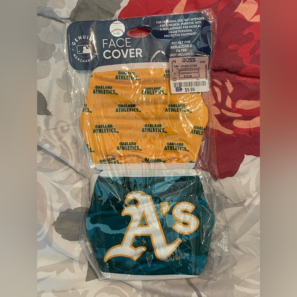 Genuine Merchandise Oakland Athletics Face Cover Set - Green and Yellow